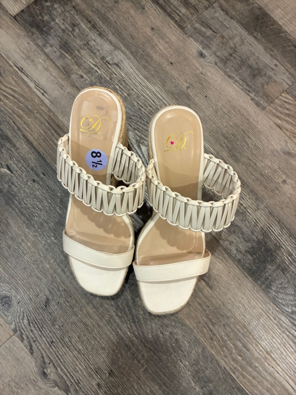 Bohemian Cream Chunky Comfy Wedge 5” Heel Open Toe Espadrilles Size 8.5 NWT